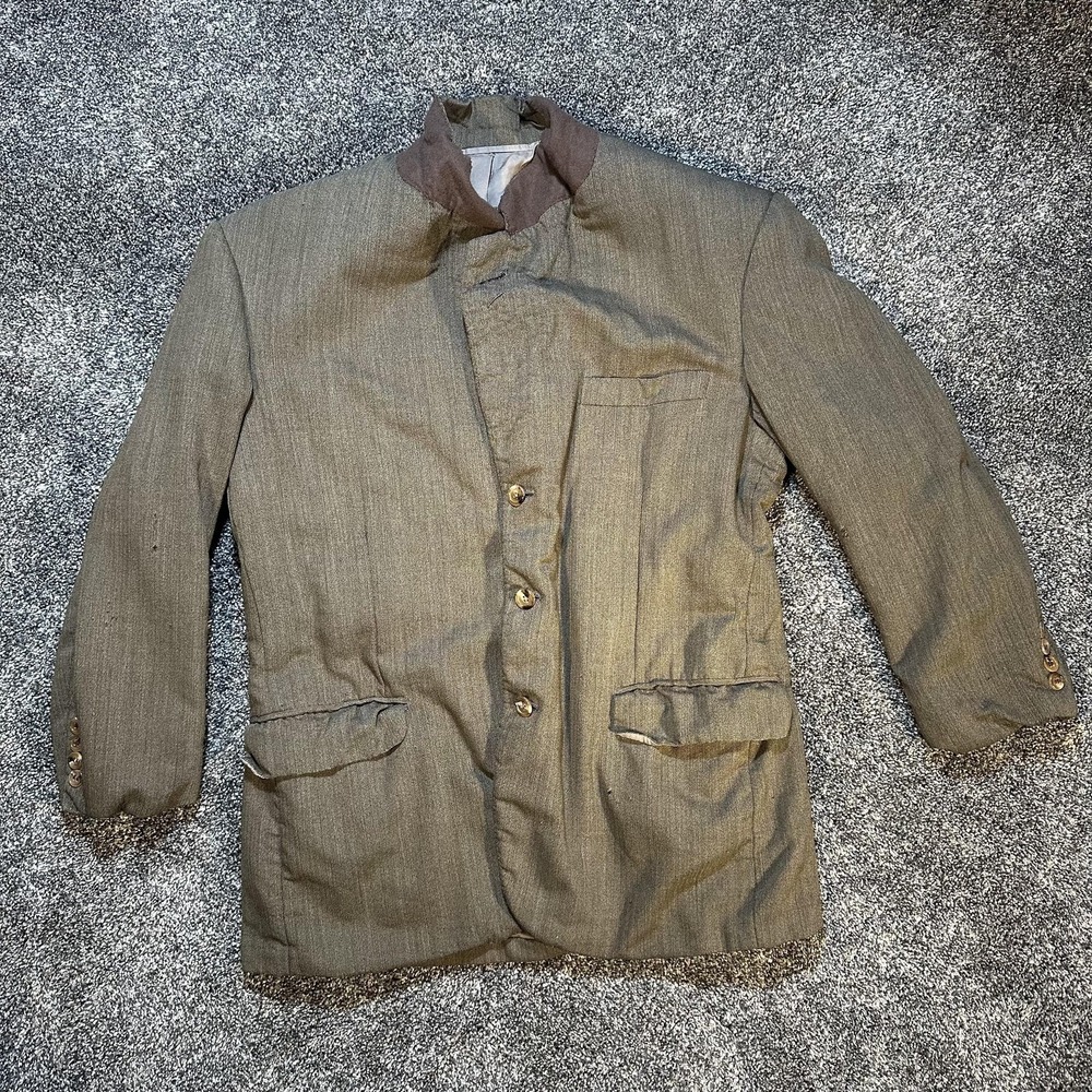 Oxford Clothes Suit Men 42R Brown Herringbone‎ Wool Super 100 Saks Fifth Avenue